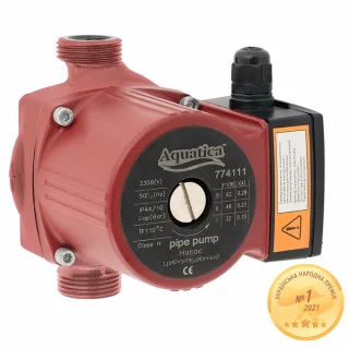Насос циркуляційний 65Вт Hmax 4м Qmax 63л/хв Ø1½&quot; 130мм + гайки Ø1&quot; AQUATICA (774113)